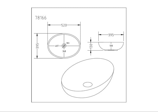 Carey Fine Ceramic Above Counter Basin LK-CRA520-MCB
