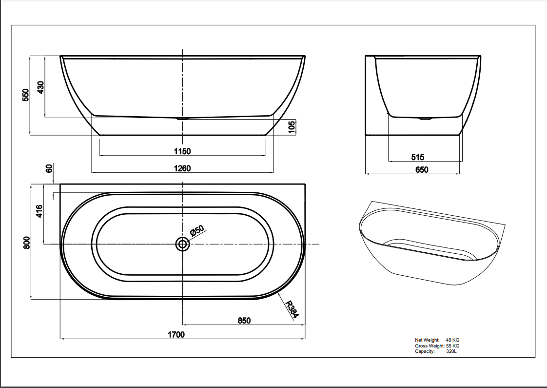 Ellips Bathtub