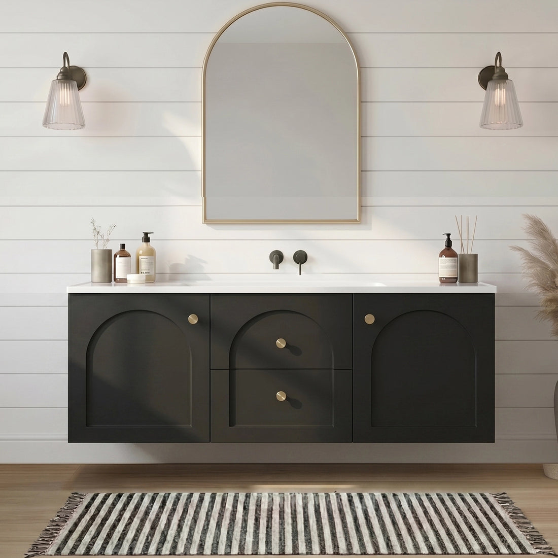 Chester Federation wall hung PVC Cabinet Matte Black