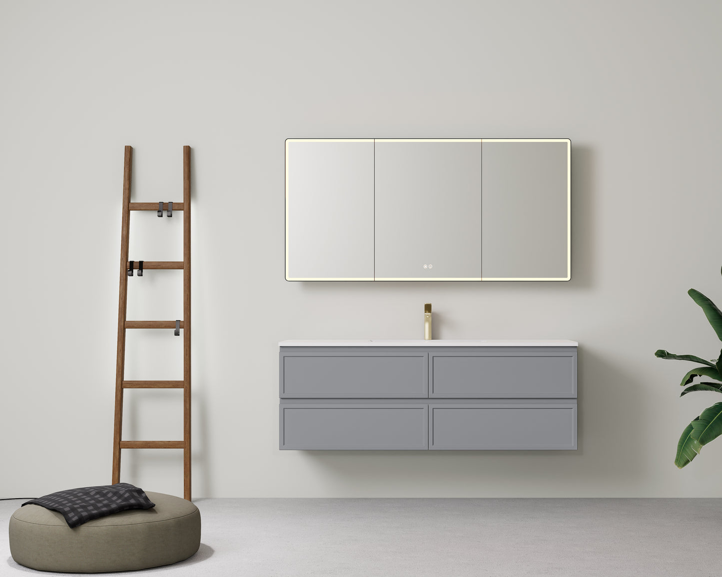 New Hamilton Federation Slim Wall Hung Cabinet Matte Grey LK-FH1521NW-MG