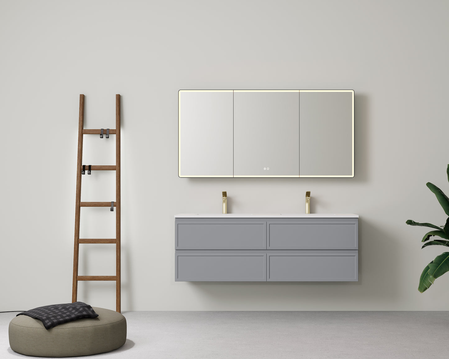 New Hamilton Federation Slim Wall Hung Cabinet Matte Grey LK-FH1521NW-MG