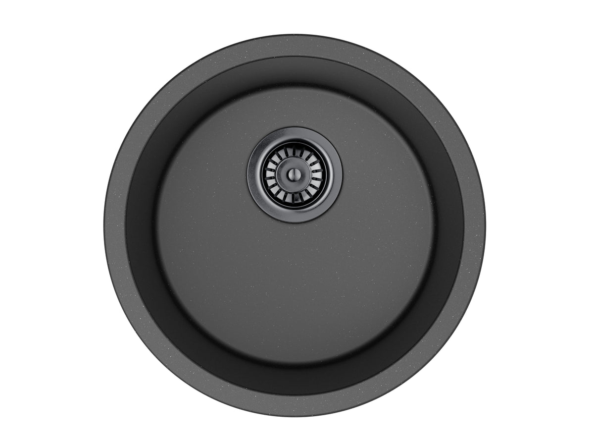 Laufey Granite Laundry/Bar Sink LK-GRLS — Matte Black, Granite Composite