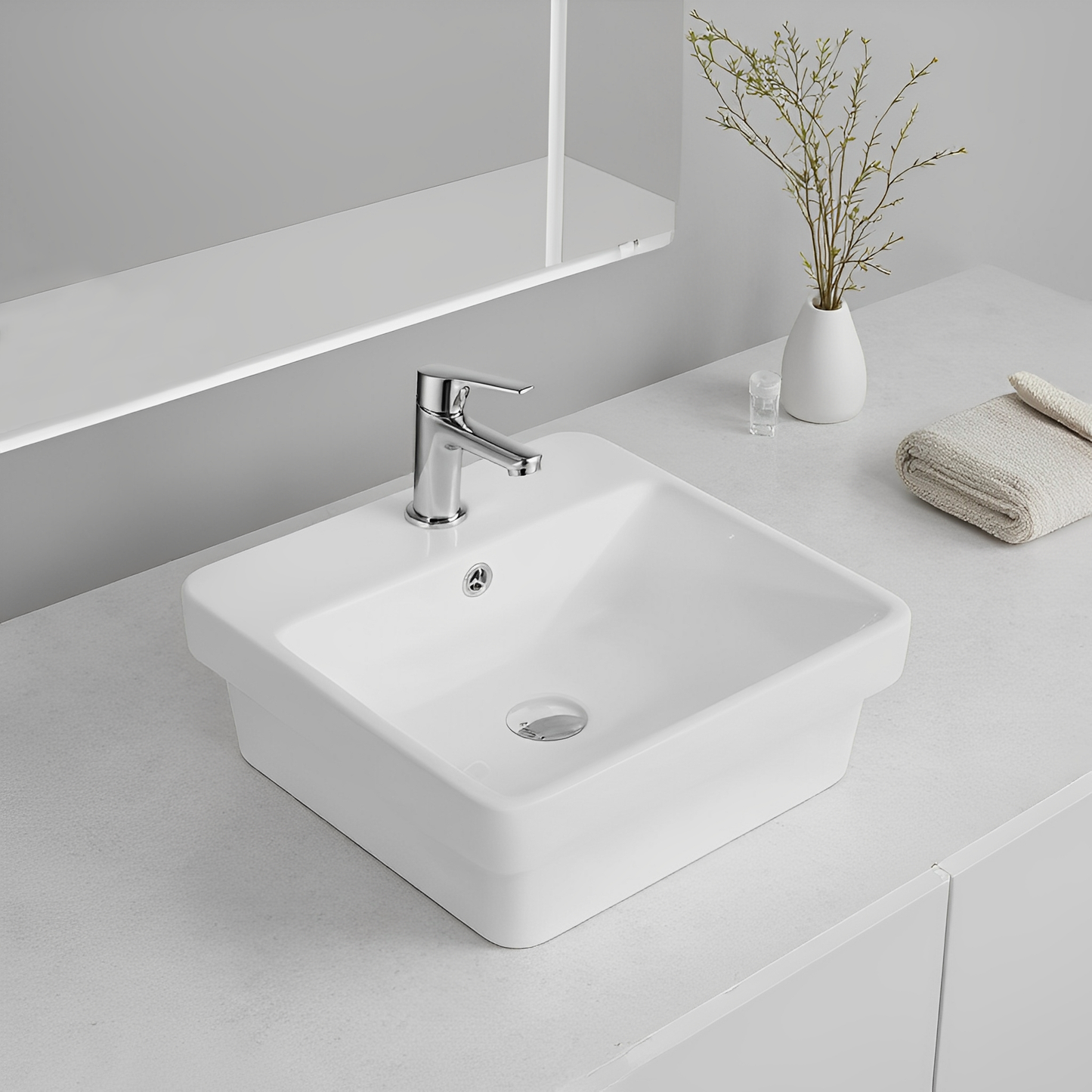 Kliff Fine Ceramic Insert Basin with Tap Hole LK-KIS410/500