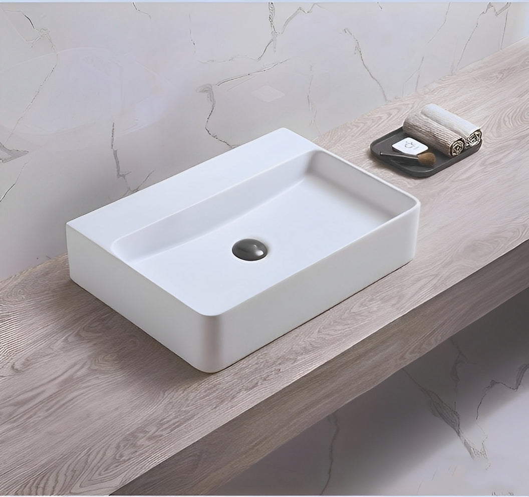 Kliff Fine Ceramic WH/Above Counter Basin NO Tap Hole with Overflow LK-KW