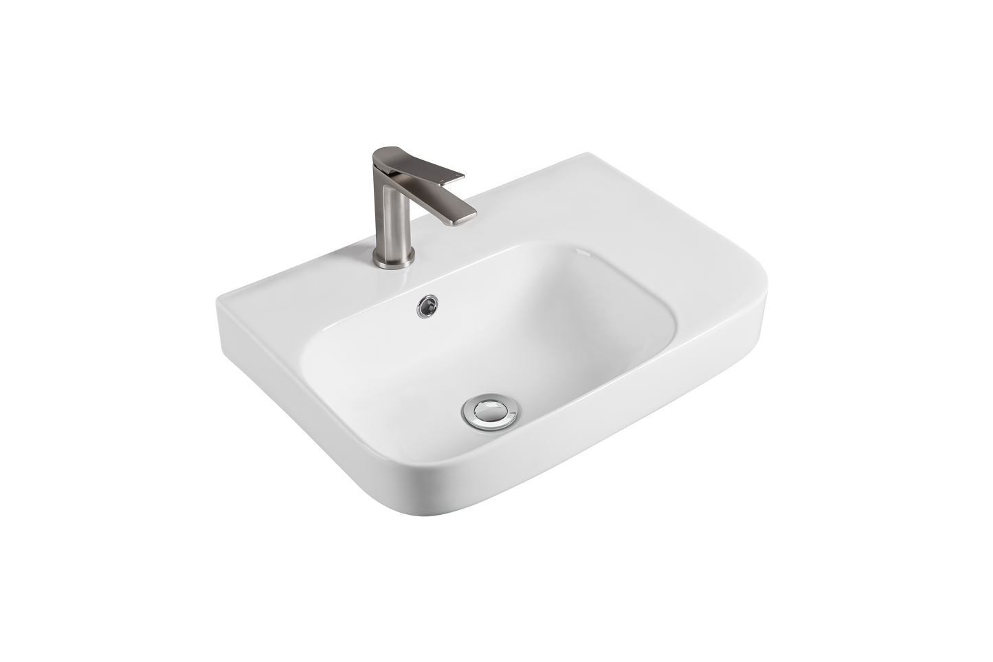 Kontura Fine Ceramic WH/Above Counter Basin Left/Right Hand Bowl with Overflow