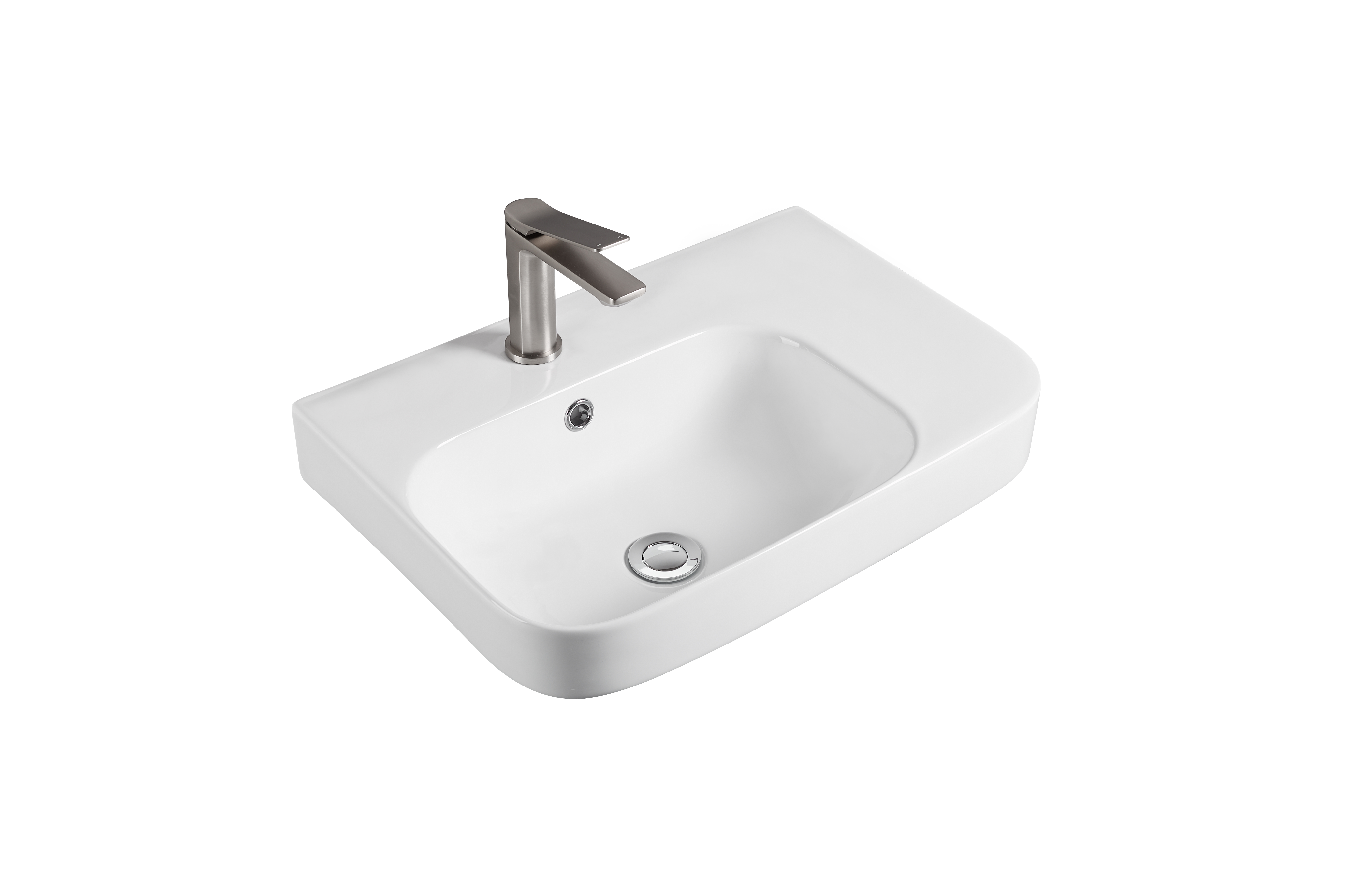 Kontura Fine Ceramic WH/Above Counter Basin Left/Right Hand Bowl with Overflow