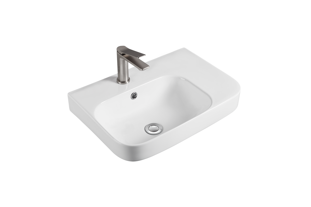 Kontura Fine Ceramic WH/Above Counter Basin Left/Right Hand Bowl with Overflow