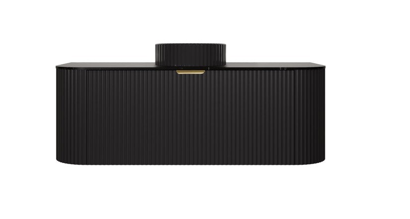 Agena Modern Fluted Cabinet Matte Black