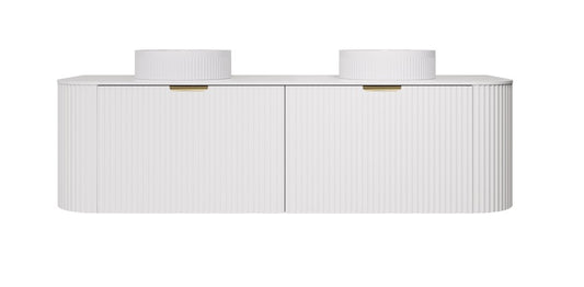 Agena New Modern Fluted Cabinet Matte White LK-MA1500NW-MW