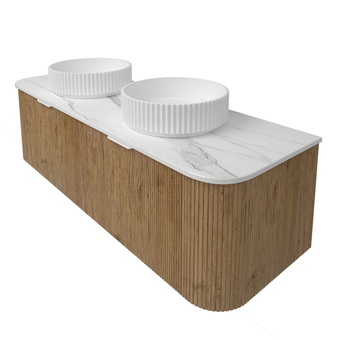 Agena Fluted Wood Grain WH Vanities Prime Oak LK-MA1500W-PO