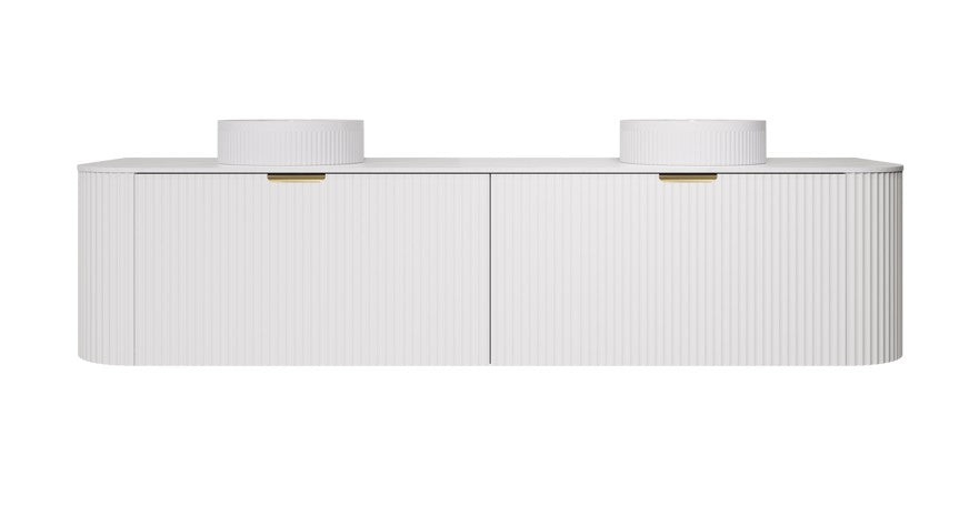 Agena Modern Fluted Cabinet Matte White
