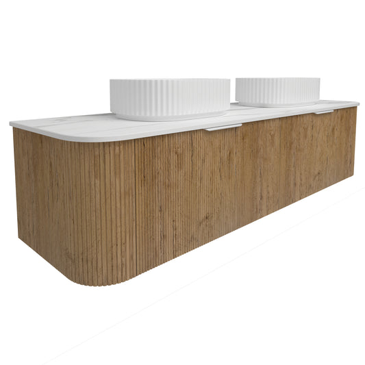 Agena Fluted Wood Grain WH Vanities Prime Oak LK-MA1800W-PO