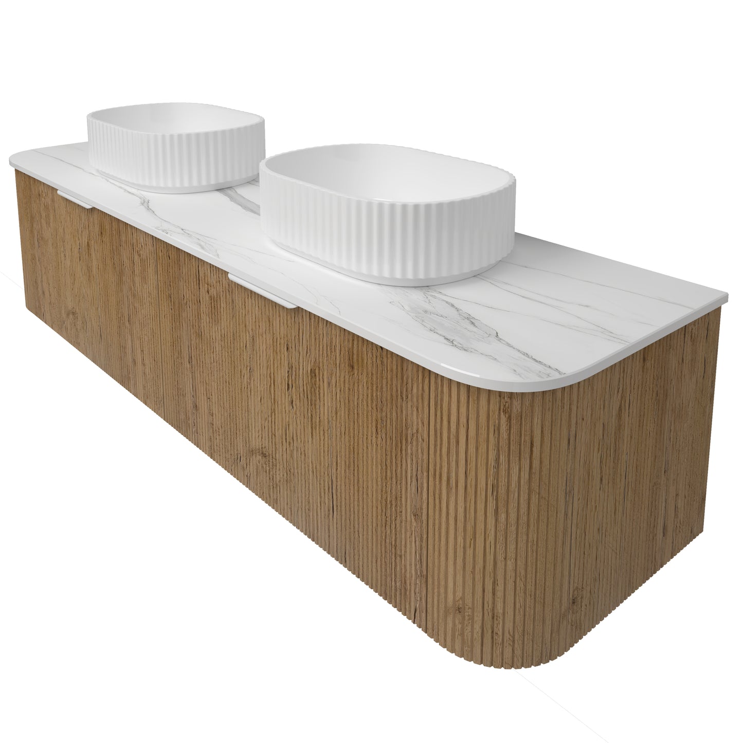 Agena Fluted Wood Grain WH Vanities Prime Oak LK-MA1800W-PO