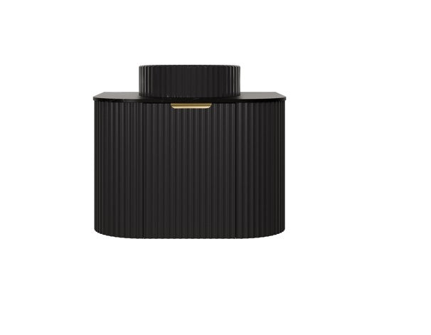 Agena Modern Fluted Cabinet Matte Black