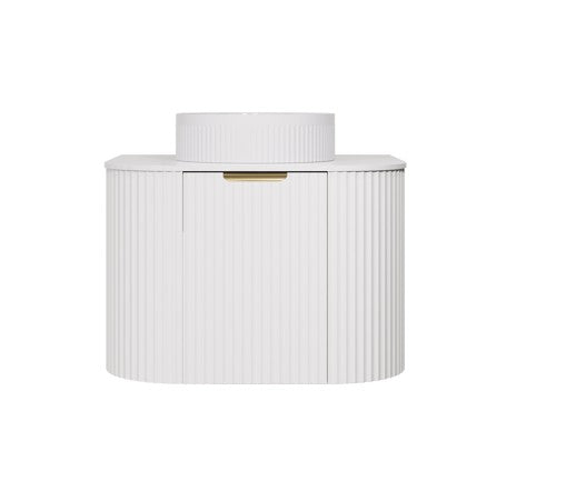 Agena Modern Fluted Cabinet Matte White