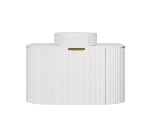Agena Modern Fluted Cabinet Matte White