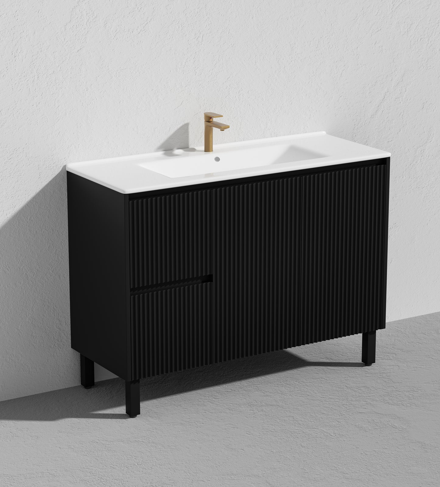 Crete Modern Free Standing Vanity Matte Black