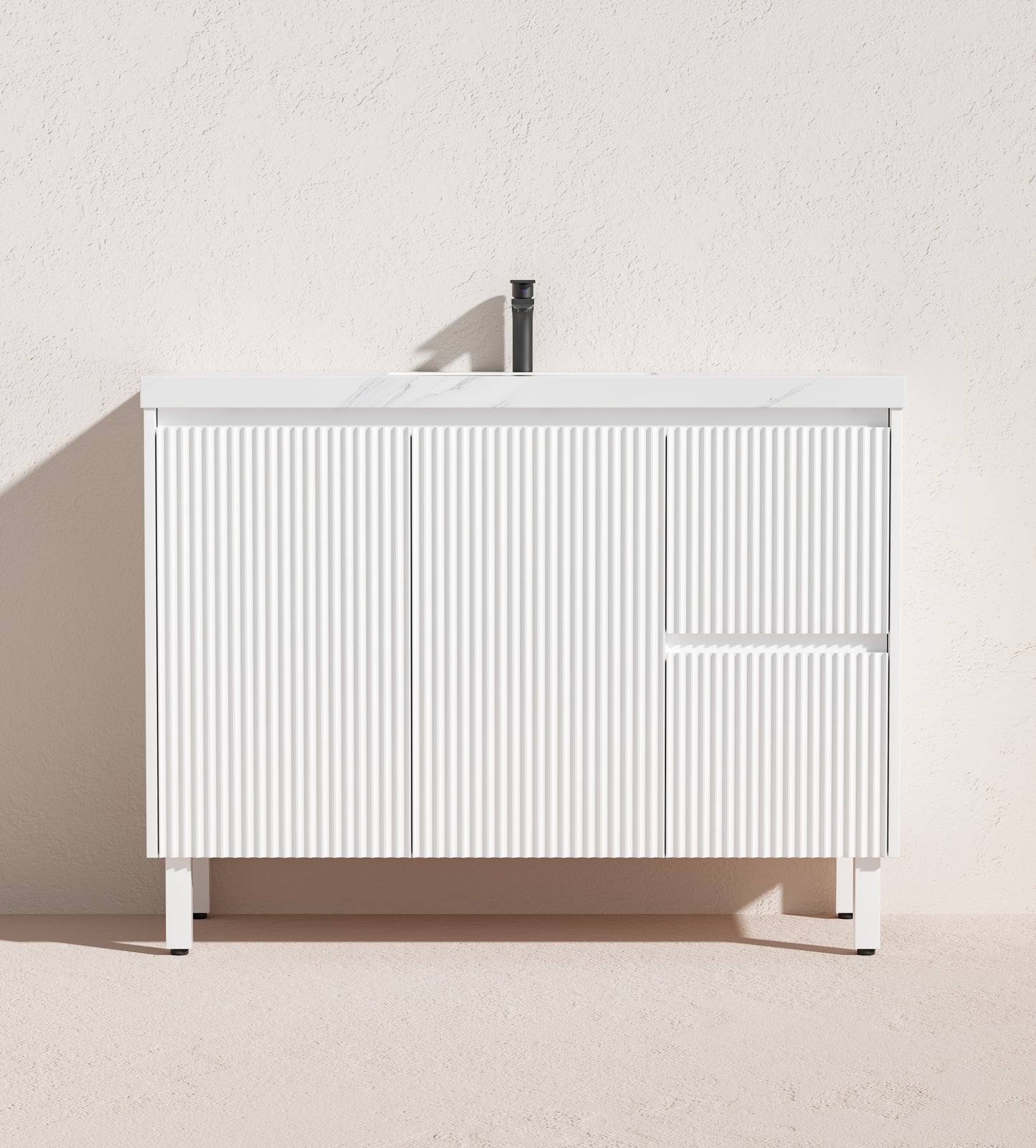 Crete Modern Free Standing Vanity Matte White