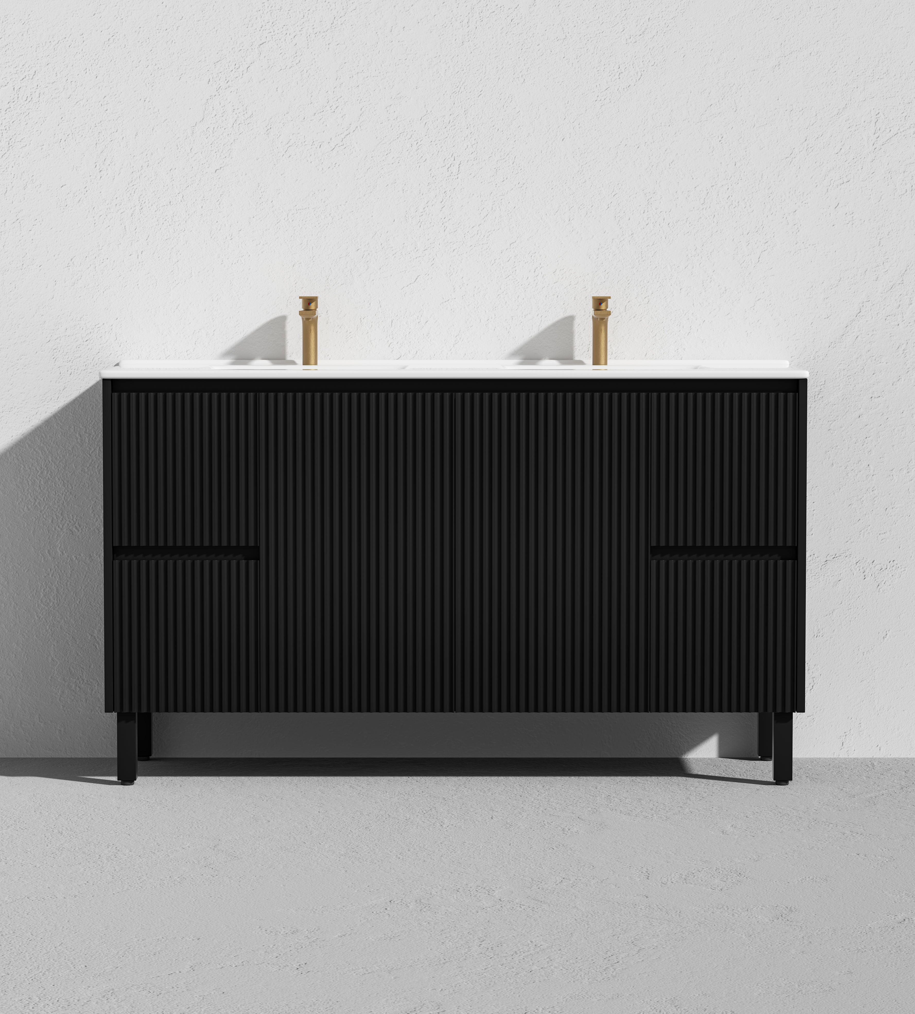Crete Modern Free Standing Vanity Matte Black