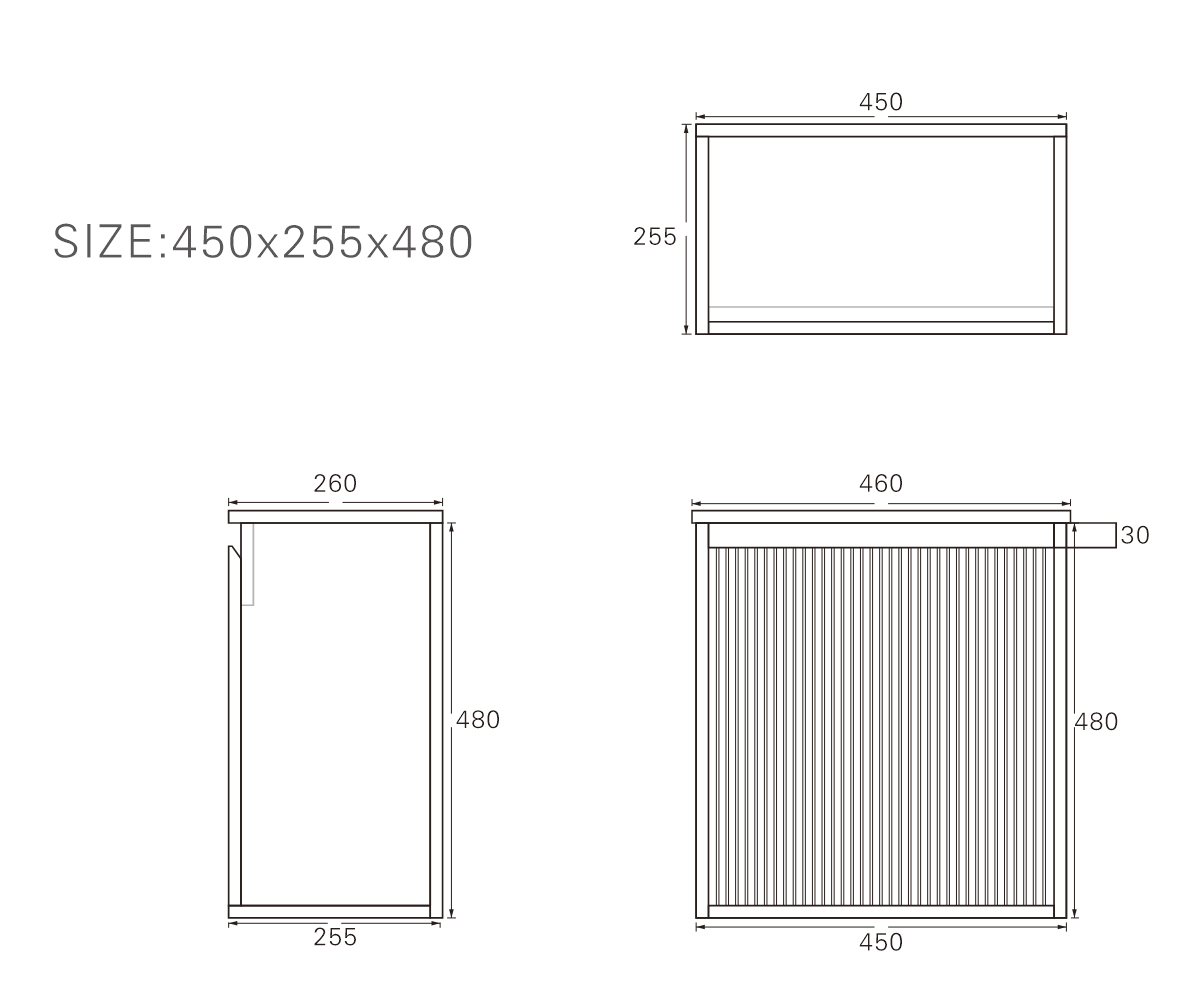 Crete Mini Wall Hung PVC Cabinet LK-MC42W-MB
