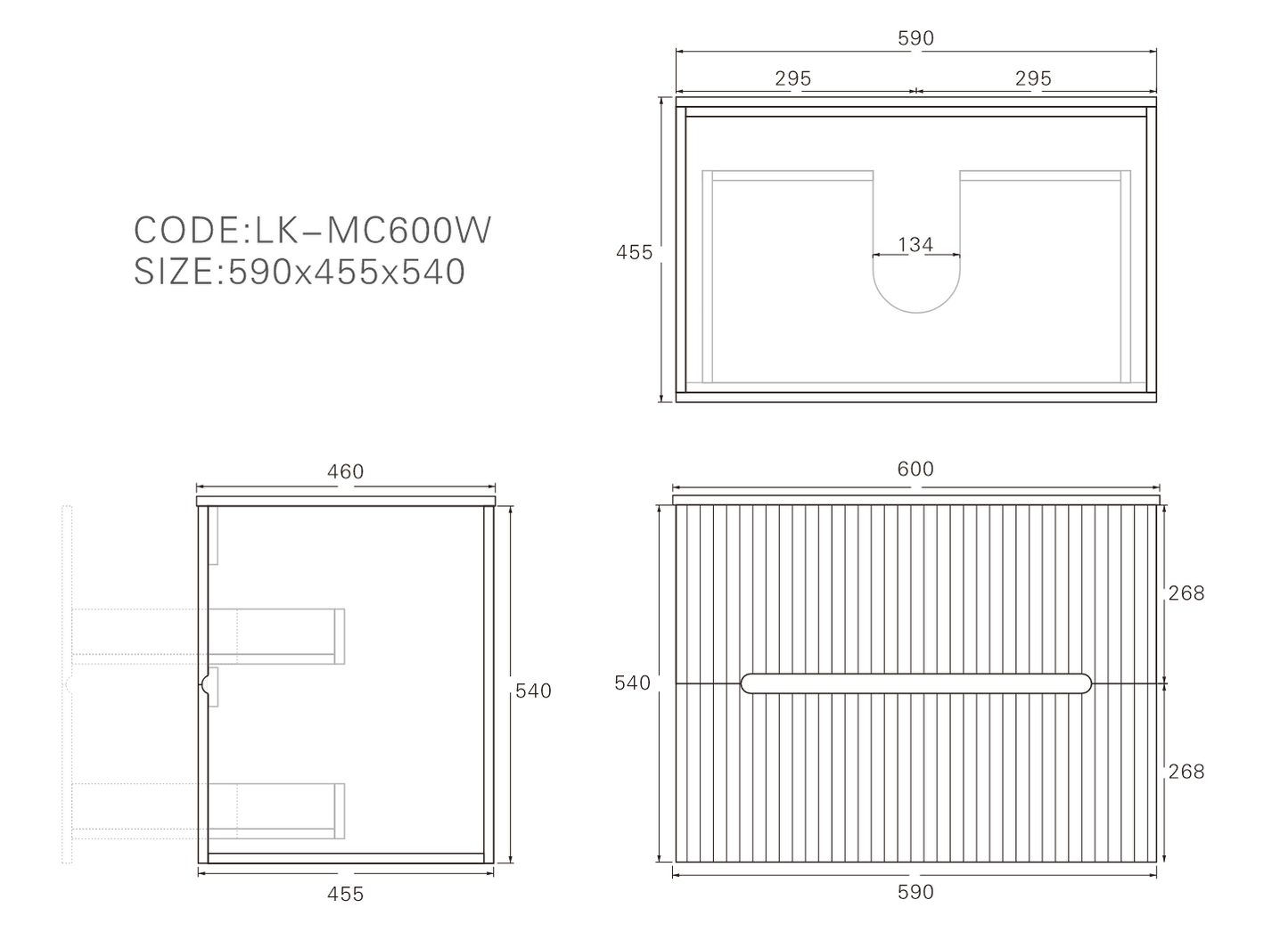 Cabarita Morden Wall Hung PVC Cabinet Matte Black
