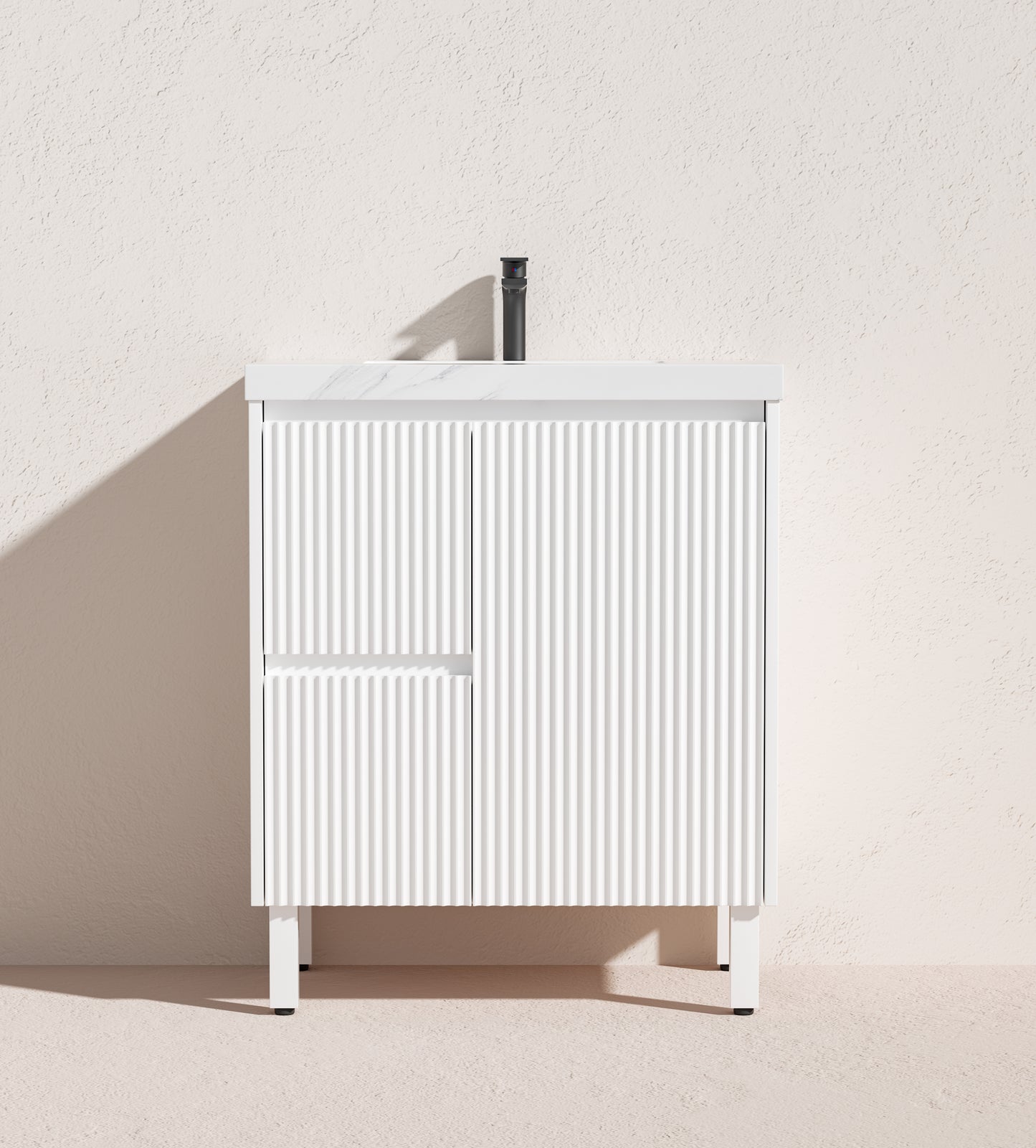 Crete Modern Free Standing Vanity Matte White