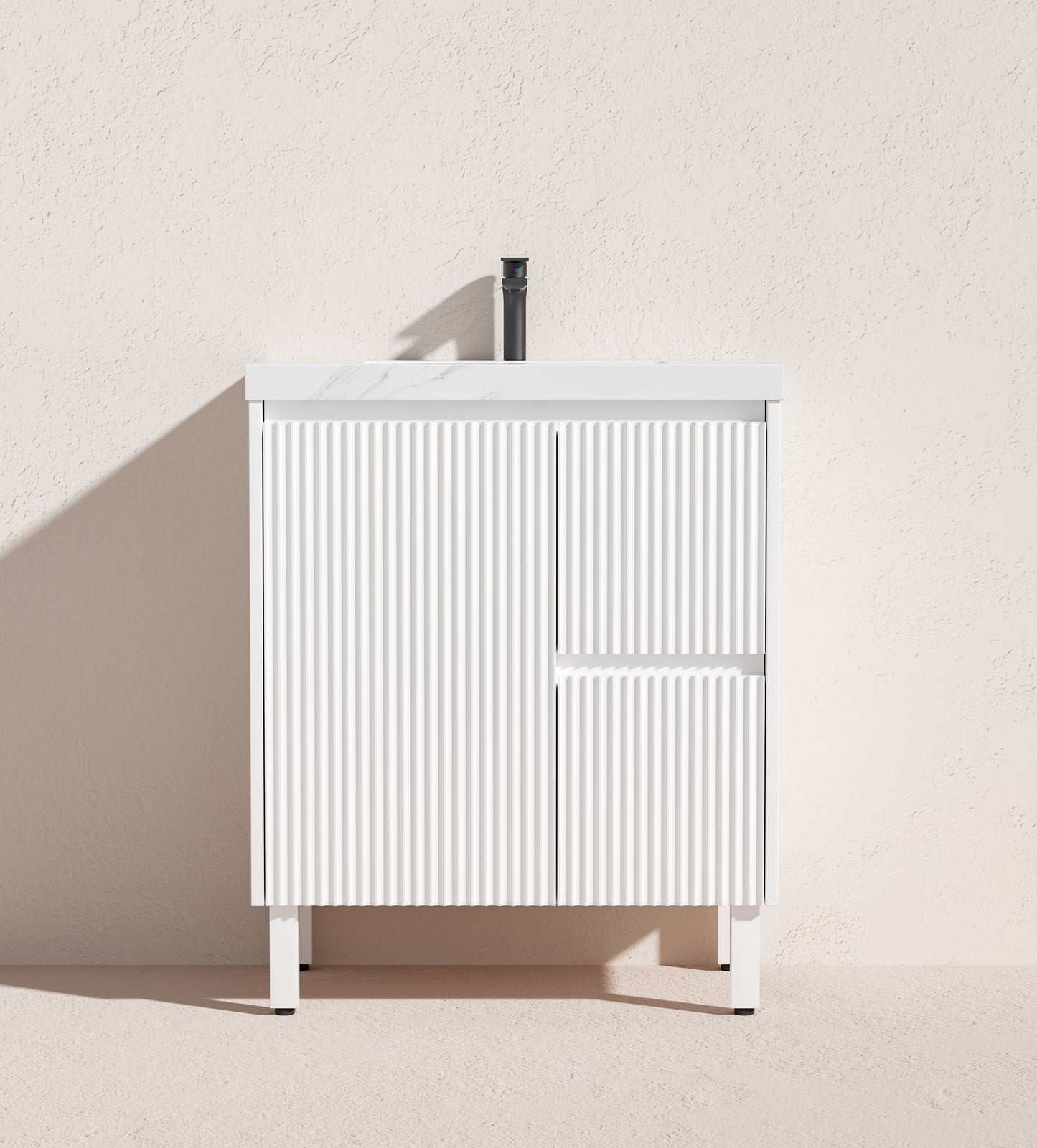 Crete Modern Free Standing Vanity Matte White