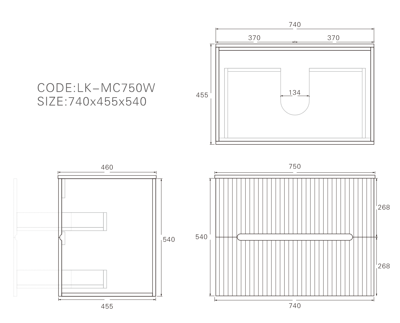 Cabarita Morden Wall Hung PVC Cabinet Matte White