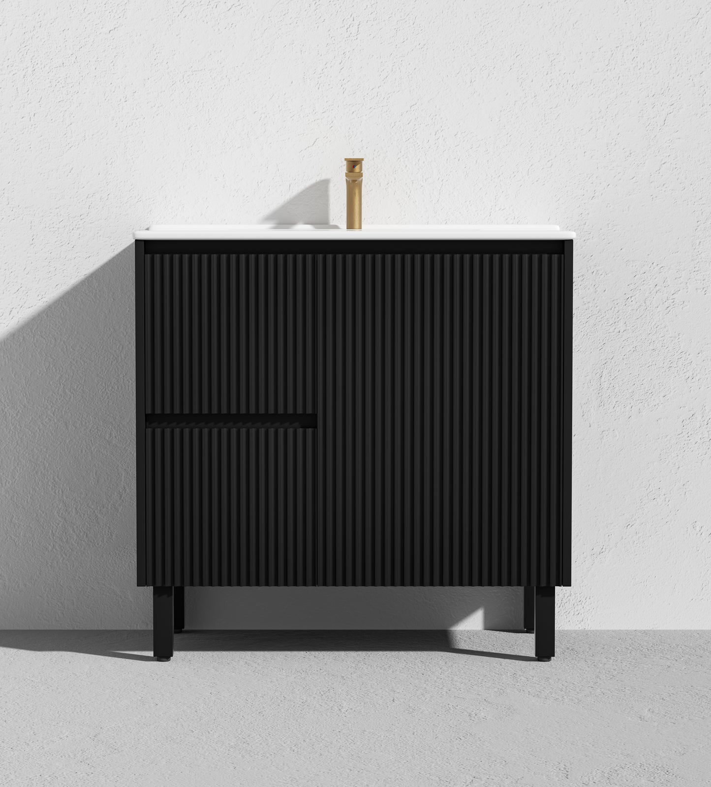 Crete Modern Free Standing Vanity Matte Black
