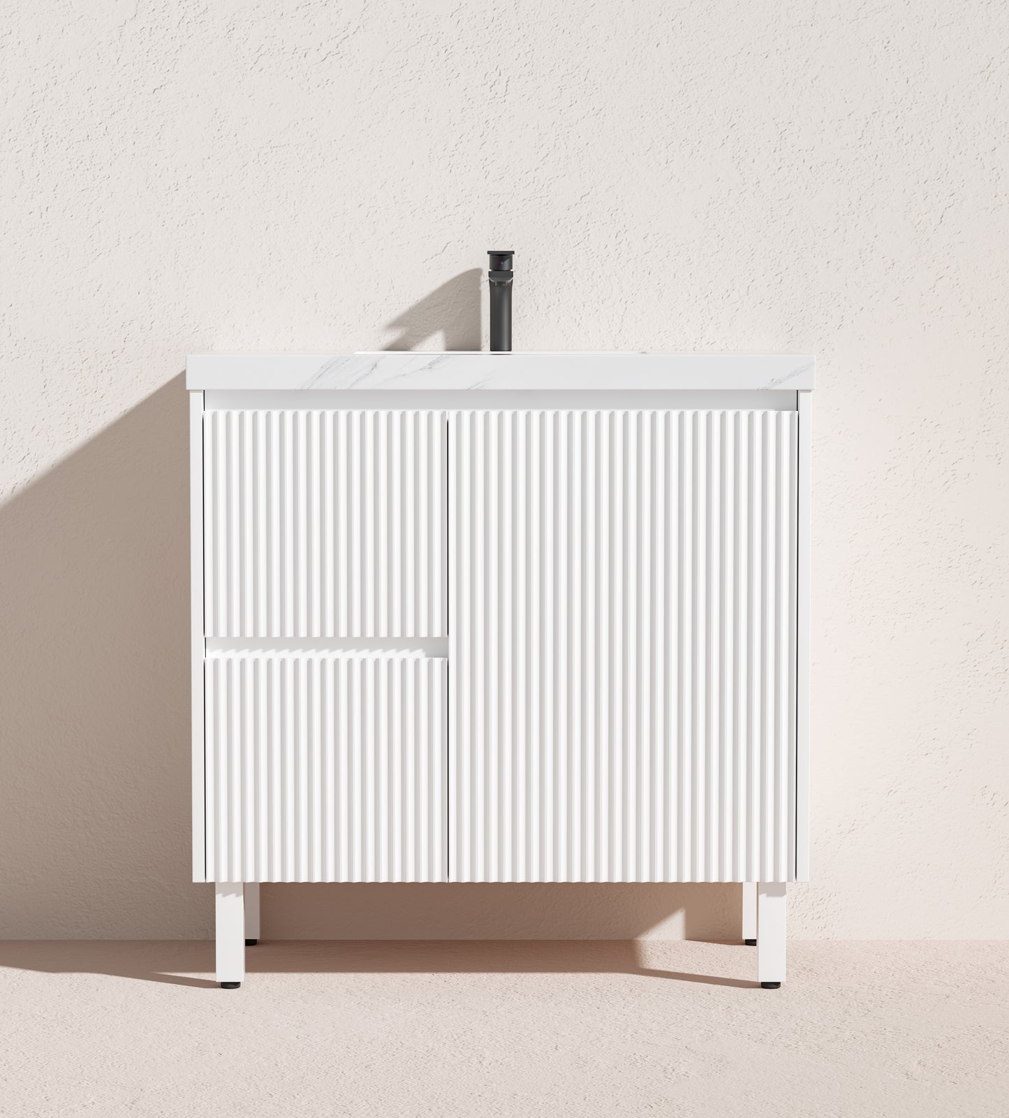 Crete Modern Free Standing Vanity Matte White