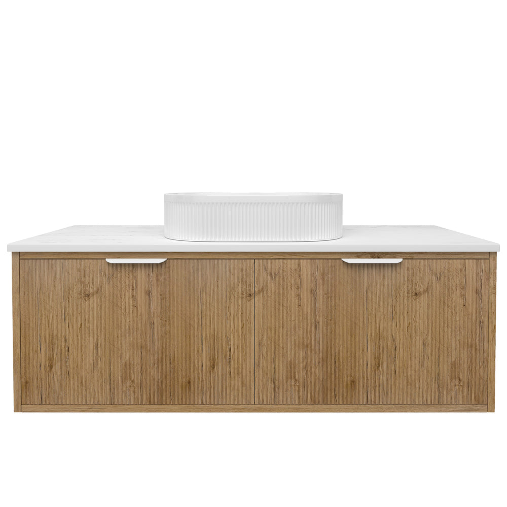 Kliff Fluted Wood Grain Vanities Prime Oak LK-MK1200W-PO