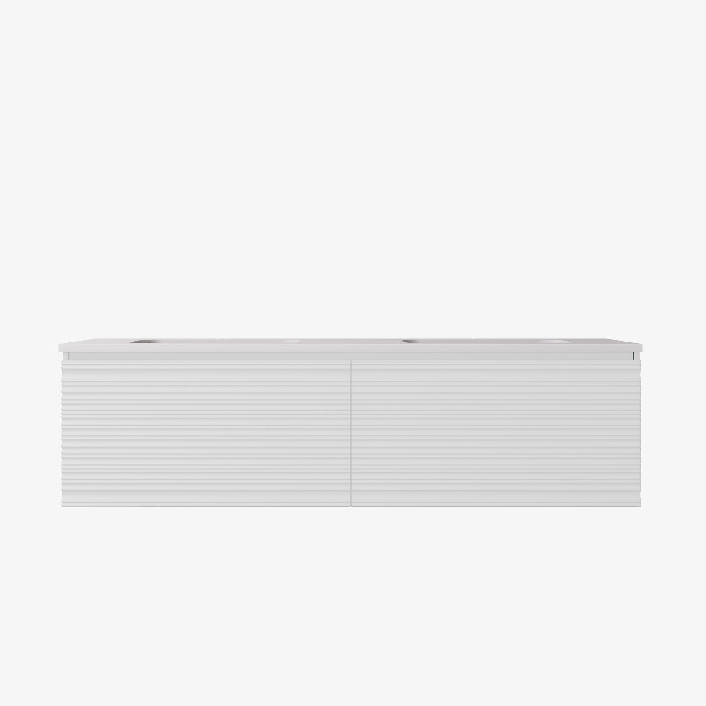Sedona Matte White Fluted Wall Hung PVC Cabinet LK-MS1221W-MW