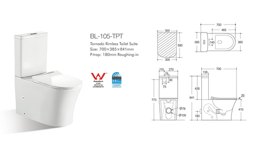 Orta Tornado Rimless Toilet Pan LK-OR105P