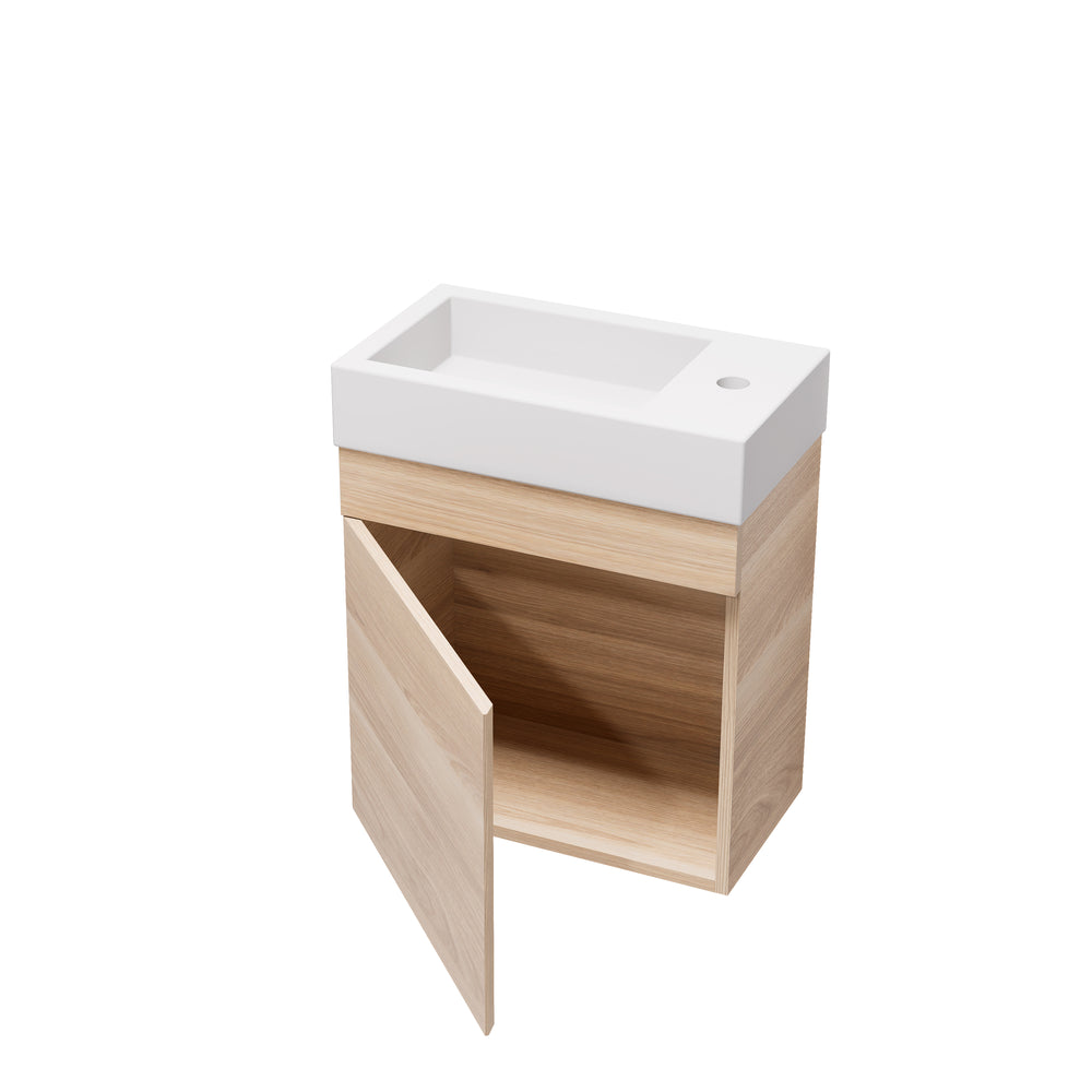 Crete Mini Wall Hung PVC Cabinet Natural Oak LK-PK45W-OAK