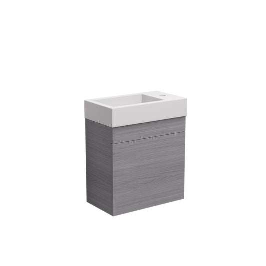Crete Mini Wall Hung PVC Cabinet Grey Oak LK-PK45W-OG