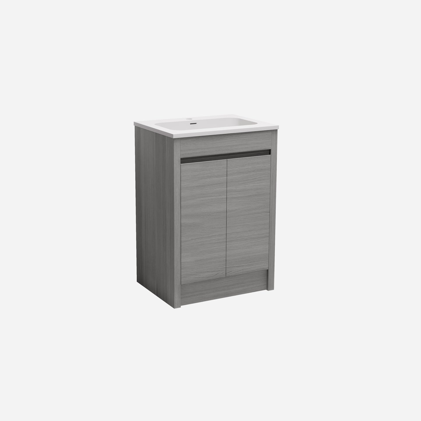 Pako Free Standing Vanity PVC Woodgrain Grey Oak Flat-pack PK64L