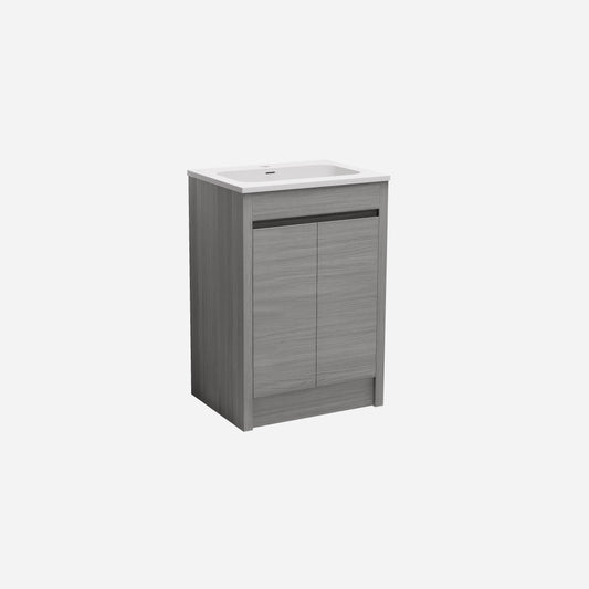 Pako Free Standing Vanity PVC Woodgrain Grey Oak Flat-pack PK64L