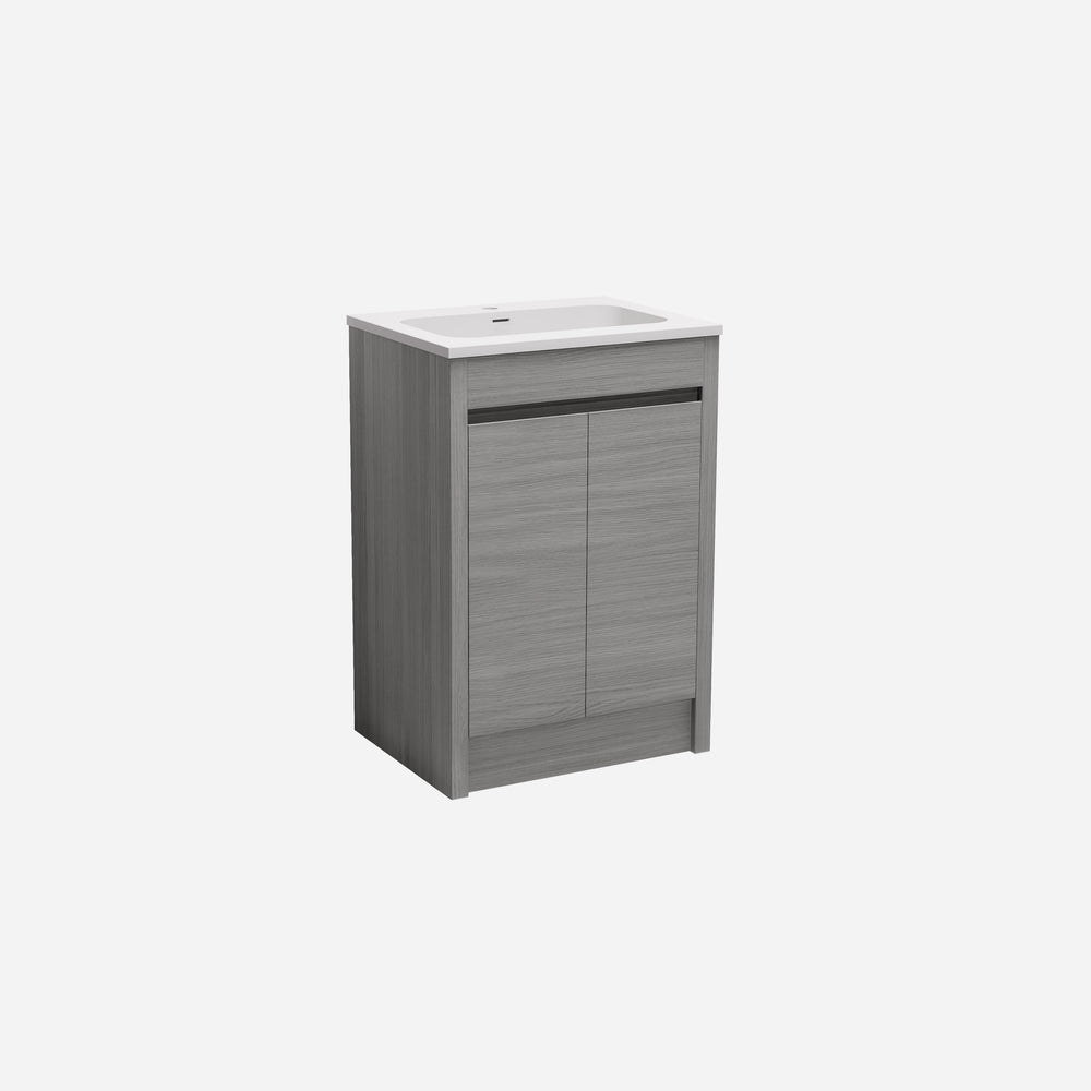 Pako Free Standing Vanity PVC Woodgrain Grey Oak Flat-pack PK64L