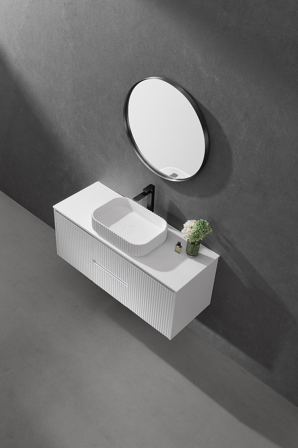 Jasper Fluted Solid Surface Above Counter Basin LK-SOA5035