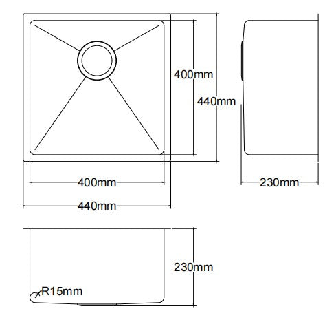 Kliff Hand Made Stainless Steel Sinks LK-SSK40