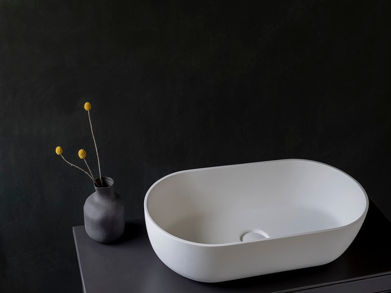 Lucia VXA12 Benchtop Oval Stone Basin 600mm