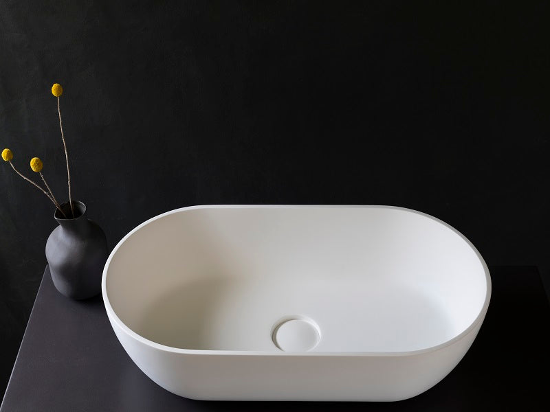 Lucia VXA12 Benchtop Oval Stone Basin 600mm