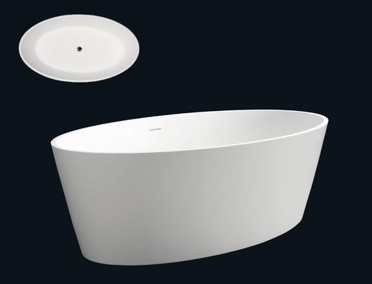 Lyka VX15-1600 Freestanding Oval Stone Bath with Overflow