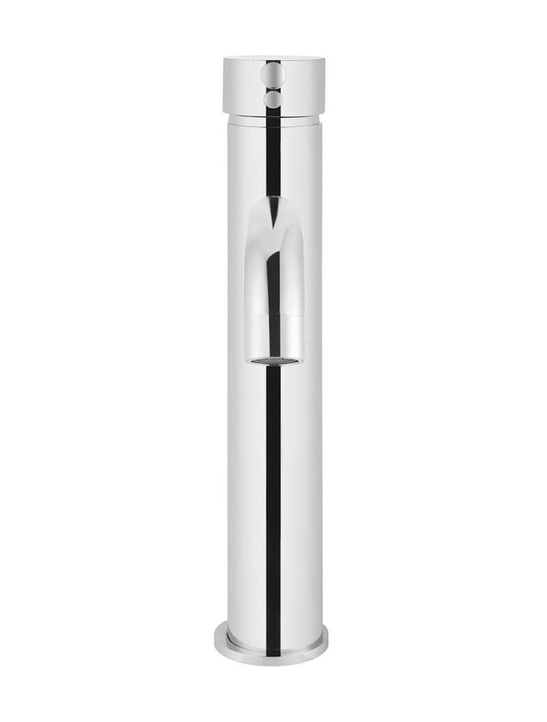 ROUND TALL CURVED BASIN MIXER POLISHED CHROME