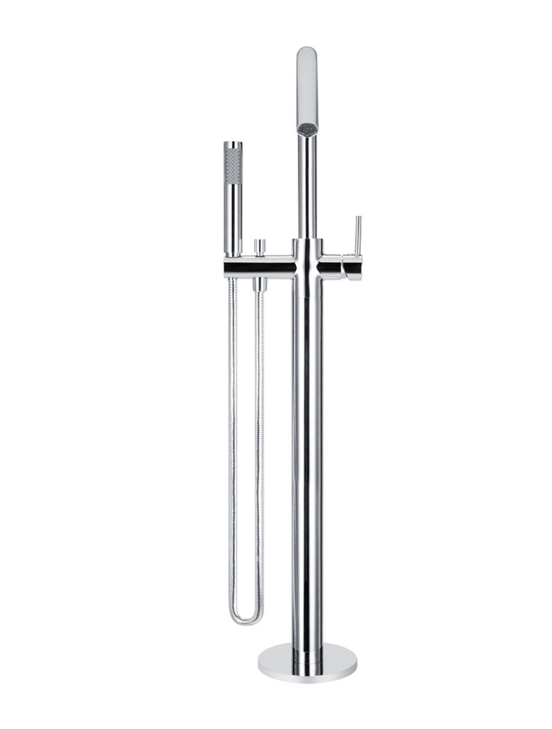 ROUND FREESTANDING BATH SPOUT AND HAND SHOWER