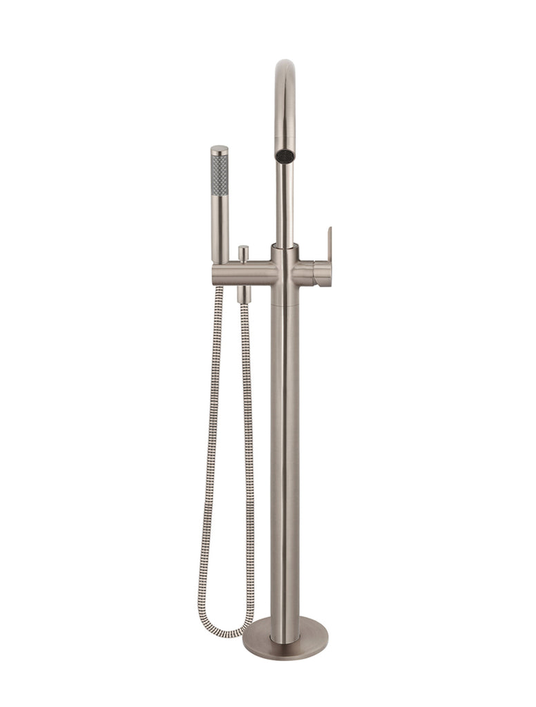 ROUND PADDLE FREESTANDING BATH SPOUT AND HAND SHOWER
