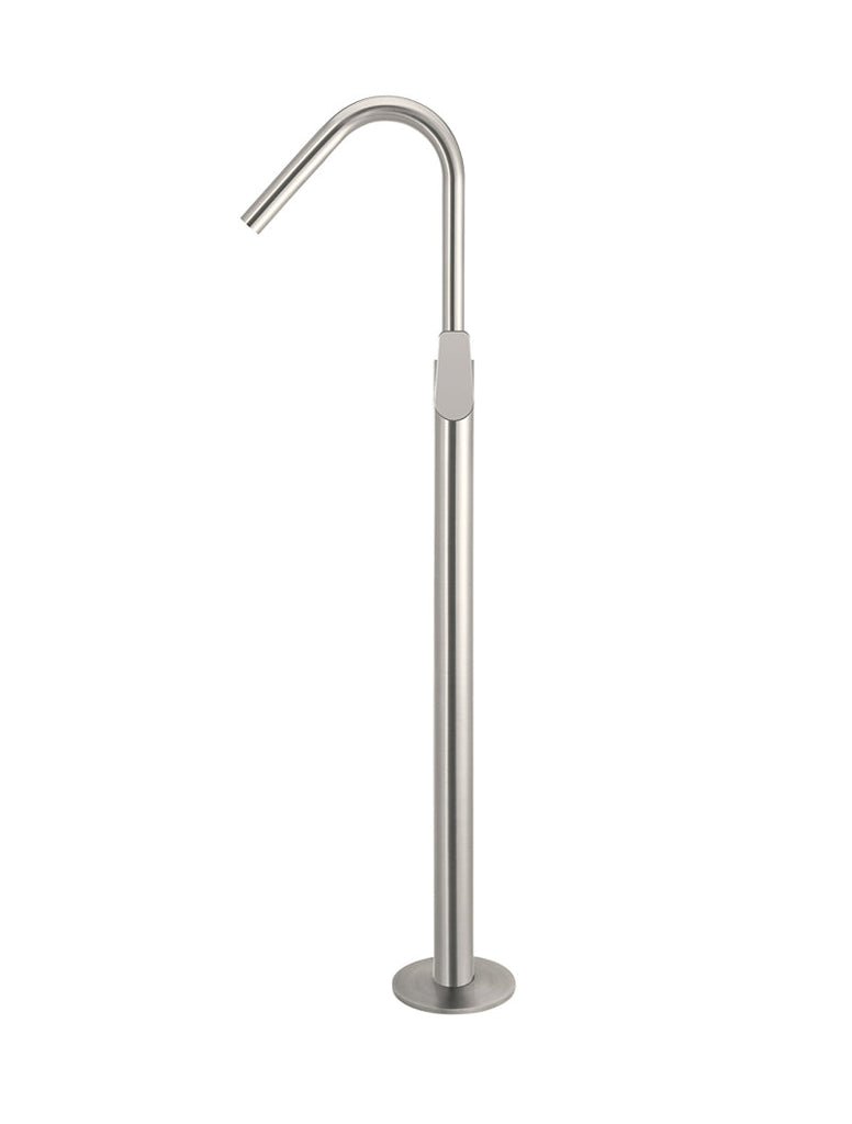 ROUND PADDLE FREESTANDING BATH SPOUT AND HAND SHOWER