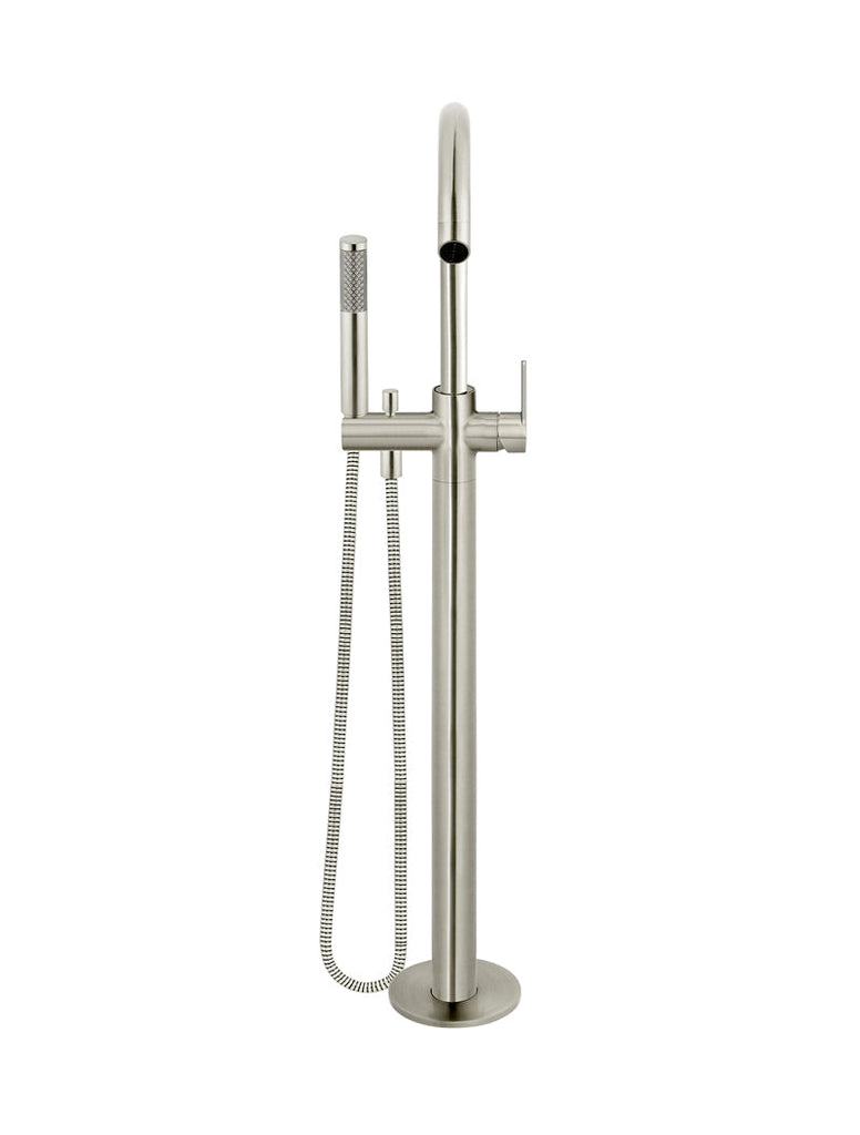 ROUND PADDLE FREESTANDING BATH SPOUT AND HAND SHOWER