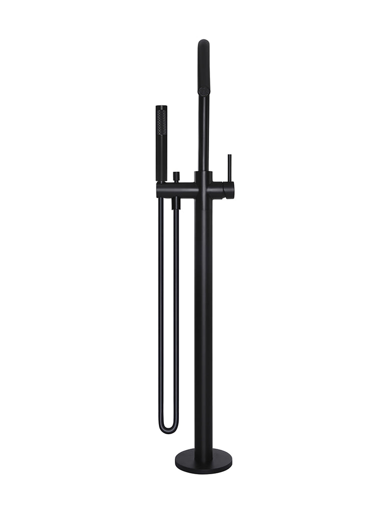 ROUND PADDLE FREESTANDING BATH SPOUT AND HAND SHOWER