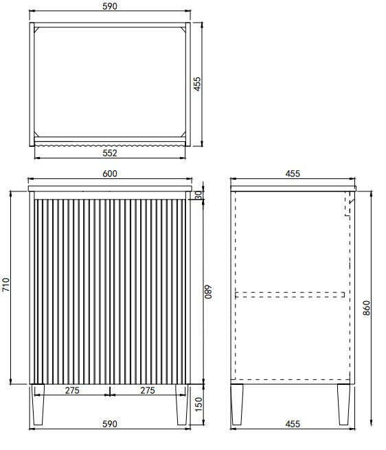 Crete Modern Free Standing Vanity Matte White